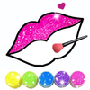 Icona Glitter Lips with Makeup Brush Set coloring Game