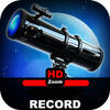 Icona telecamera hd zoom con grande telescopio